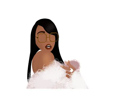 Dripped in Fur affinity blackgirlmagic designer elegance fur coat illustrstion melanin rings vector vector portrait