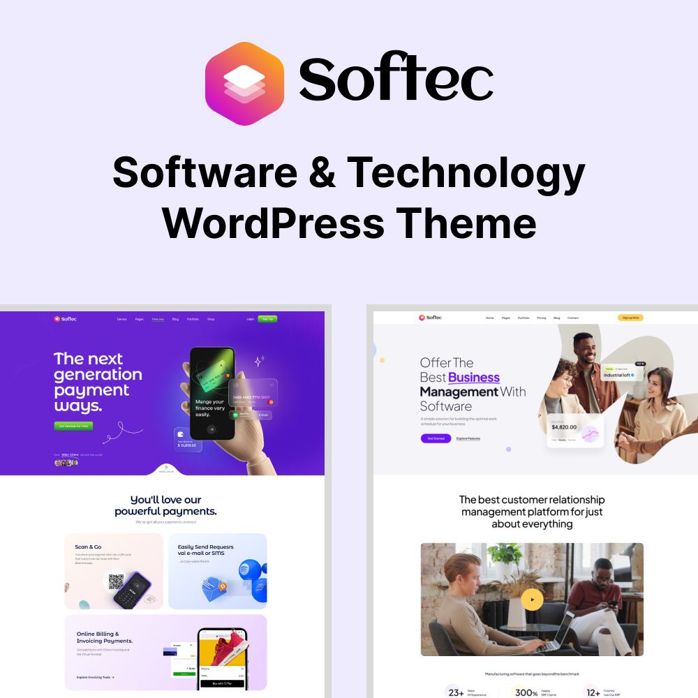 Softec – Software & Technology WordPress Theme + RTL creative agency crm system digital agency digital business information technology it service it solutions online payment services company software startups service