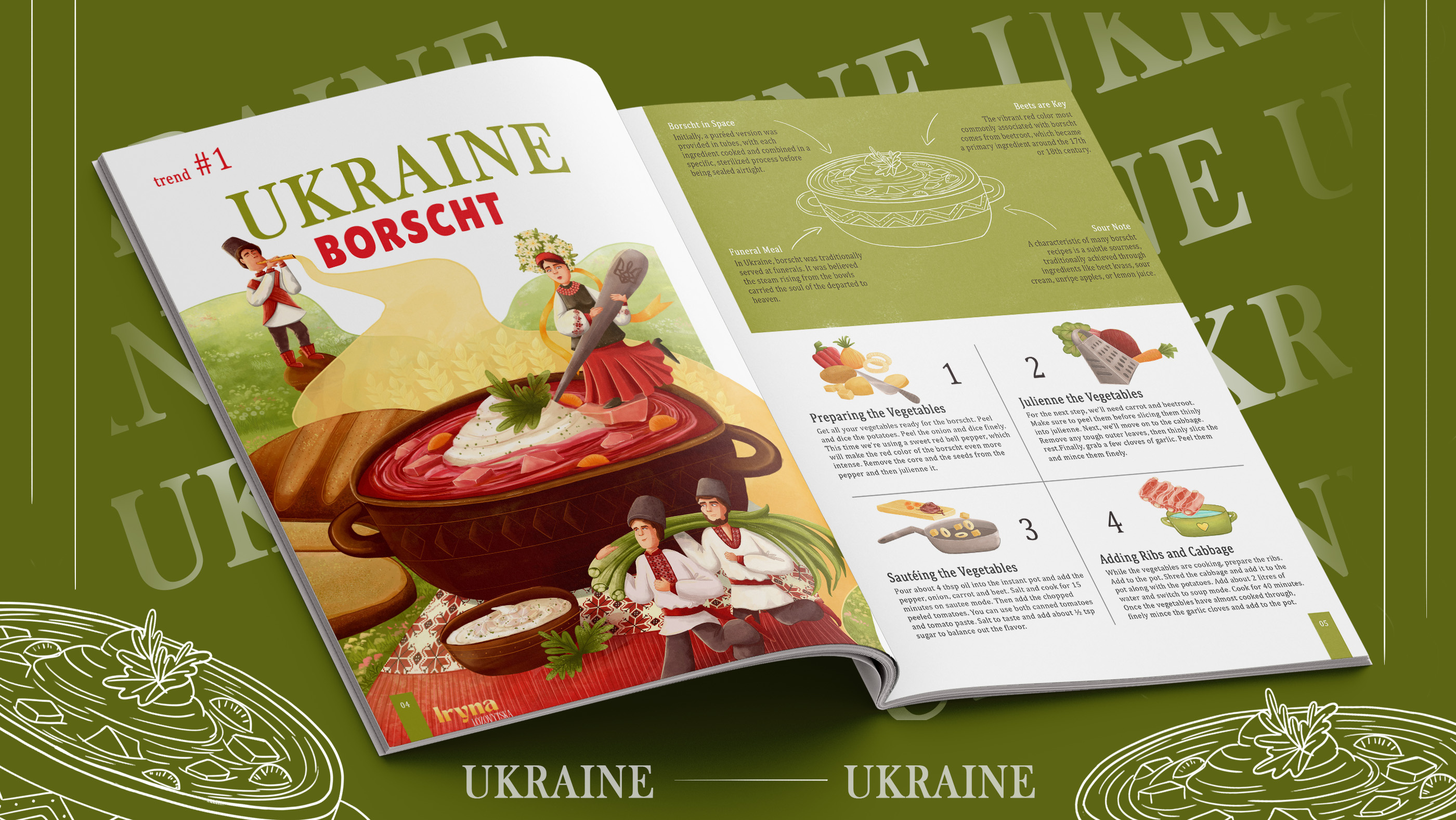 Food Illustrations for Magazine 2d art artwork cartoon character creative culture design drawing editorial food illustration magazine photoshop recipe thailand ukraine