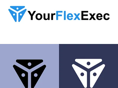 This is a minimalist logo for the company name YourFlexExec. branding graphic design logo