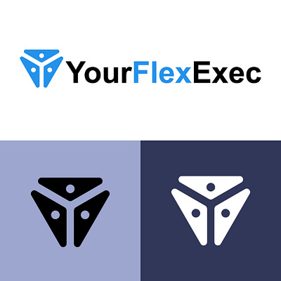 This is a minimalist logo for the company name YourFlexExec. branding graphic design logo