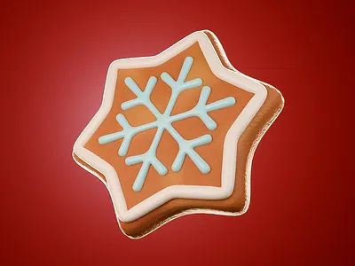 Spilled Snowflake Cookies - 3D Design 3d 3d abstract 3d art 3d cookies 3d design 3d illustration 3d rendering 3d visual christmas cookie cookies food art gradient holiday cookies jar of cookies red background snowflake cookies star cookies winter