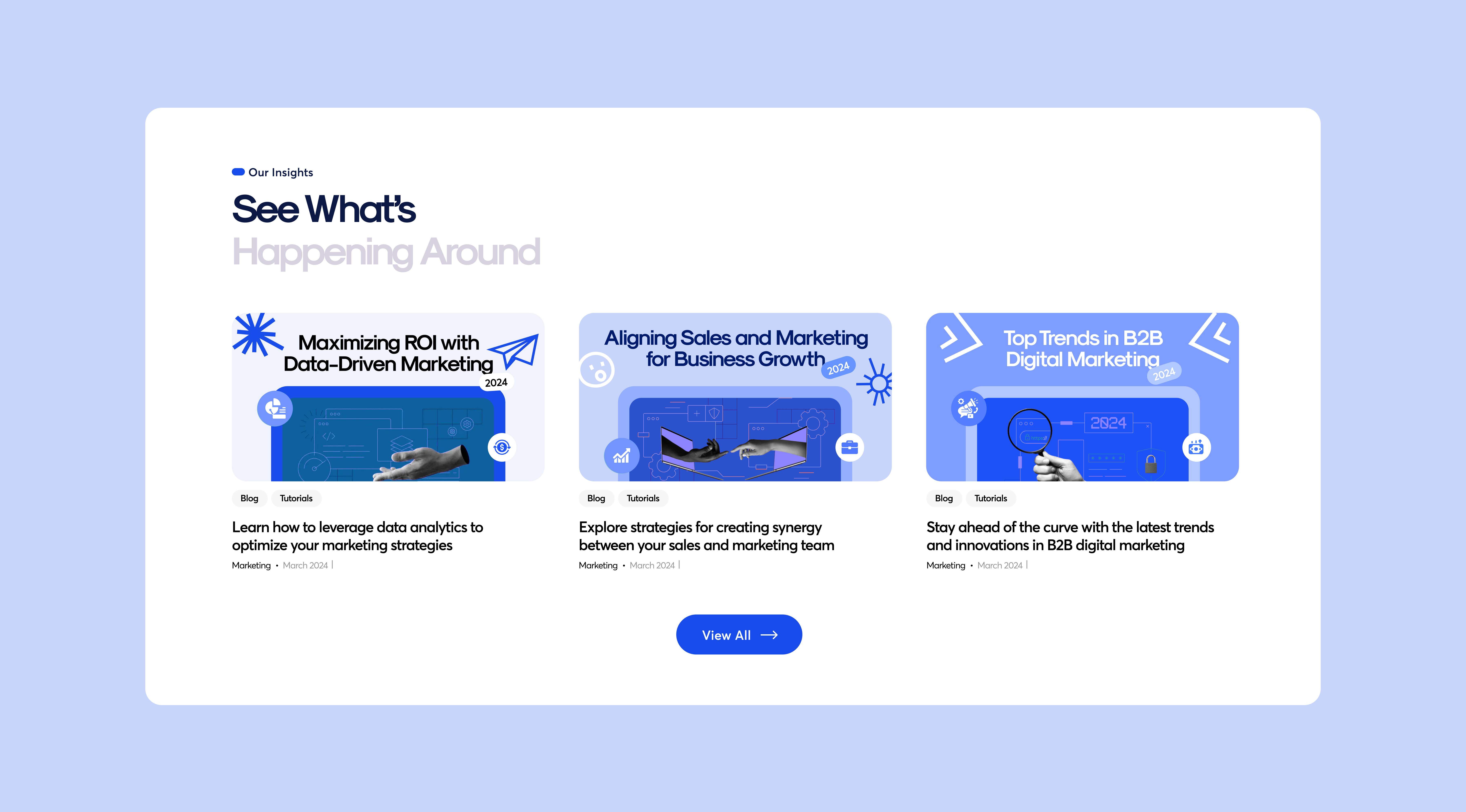 Insight/Blog Section Marketing Website agency blog design insight marketing ui ux