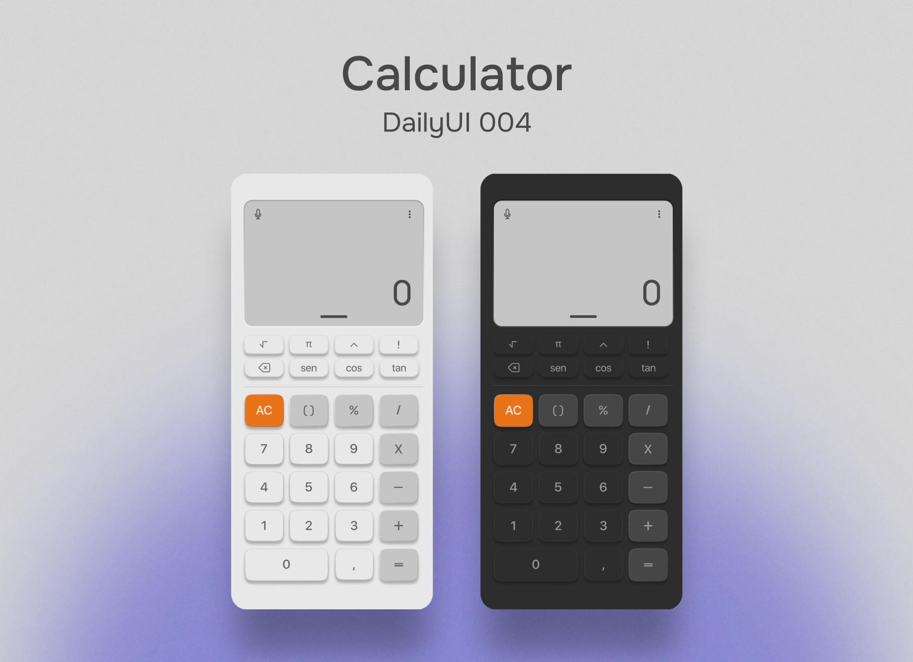 Calculator - #DailyUI 004 app app design daily design figma ui ui design ux ui
