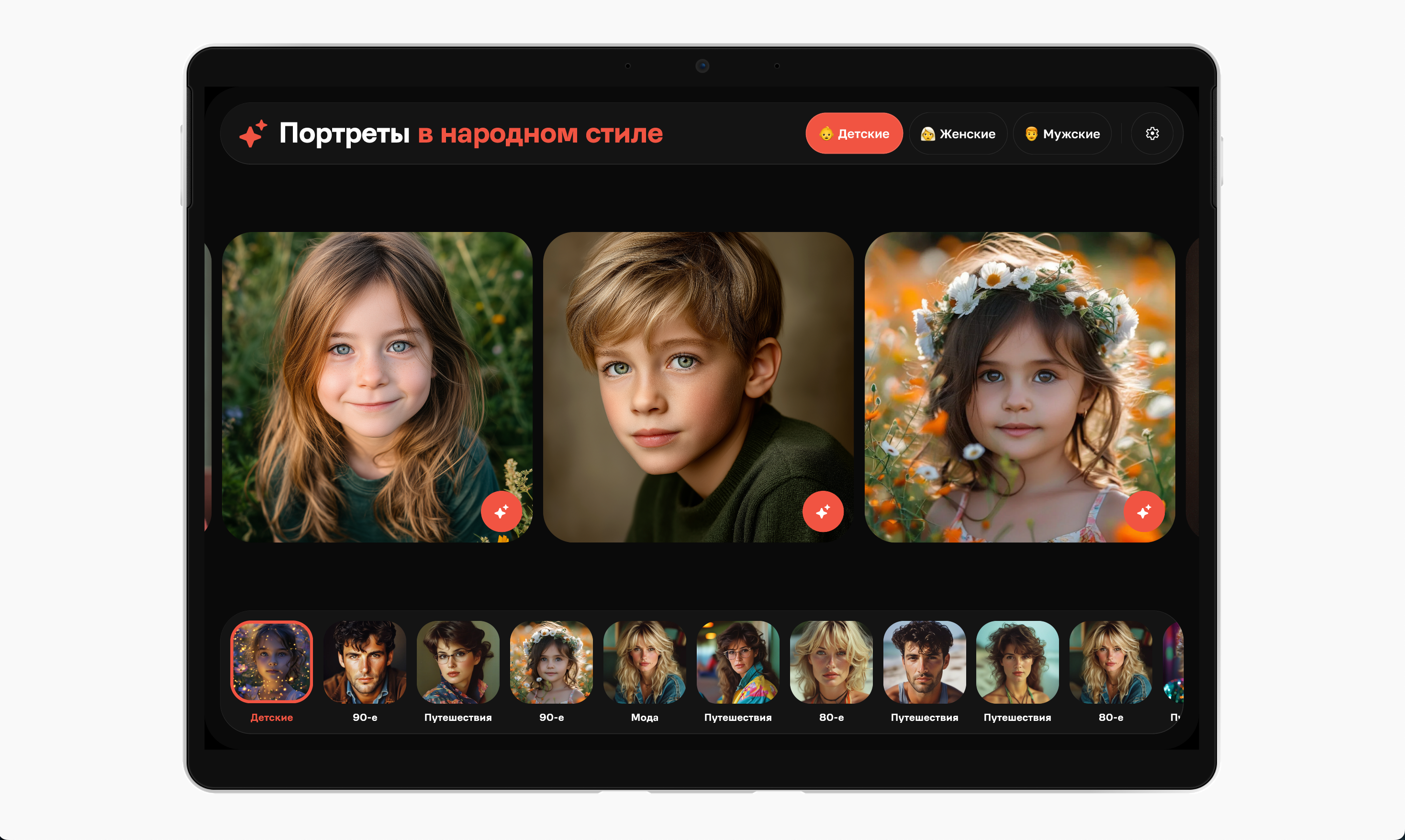 AI Portrait Generator App ai app area bento grid category countdown figma filters gallery generator interactions loader photo portrait prototype tablet timer ui ux