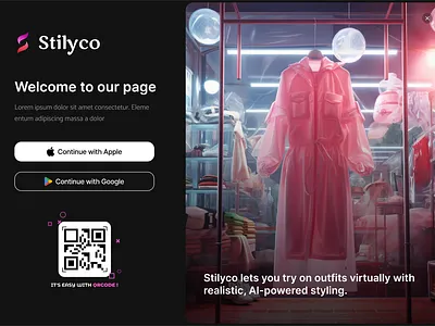 Login Page - Landing Page android branding button code homepage ios landing login loginpage logo pink logo qr qr code s logo sign in ui user ux web webui