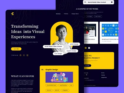 Portfolio - Fully Landing Page Portfolio branding dark mode design graphic design interface landing page logo portfolio social media ui ux web design website