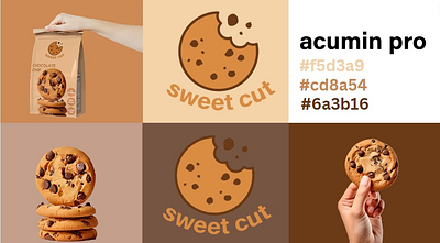Sweet Cut Branding branding brown business cookie design graphic design illustration logo product productdesign