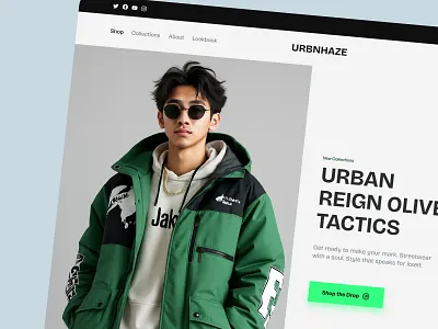 URBNHAZE — Concept E-Commerce for Independent Streetwear branding ecommerce fashiondesign figma landingpage streetwear uiux webdesign