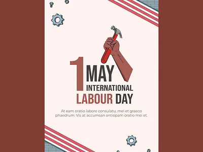 Labour Day Poster A3 1may branding design graphic design illustration labour labourday may poster vector