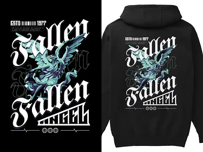 Fallen Angel - Streetwear Design angel branding casual clothing distro fantasy grunge illustration streetwear t shirtdesign urban vector