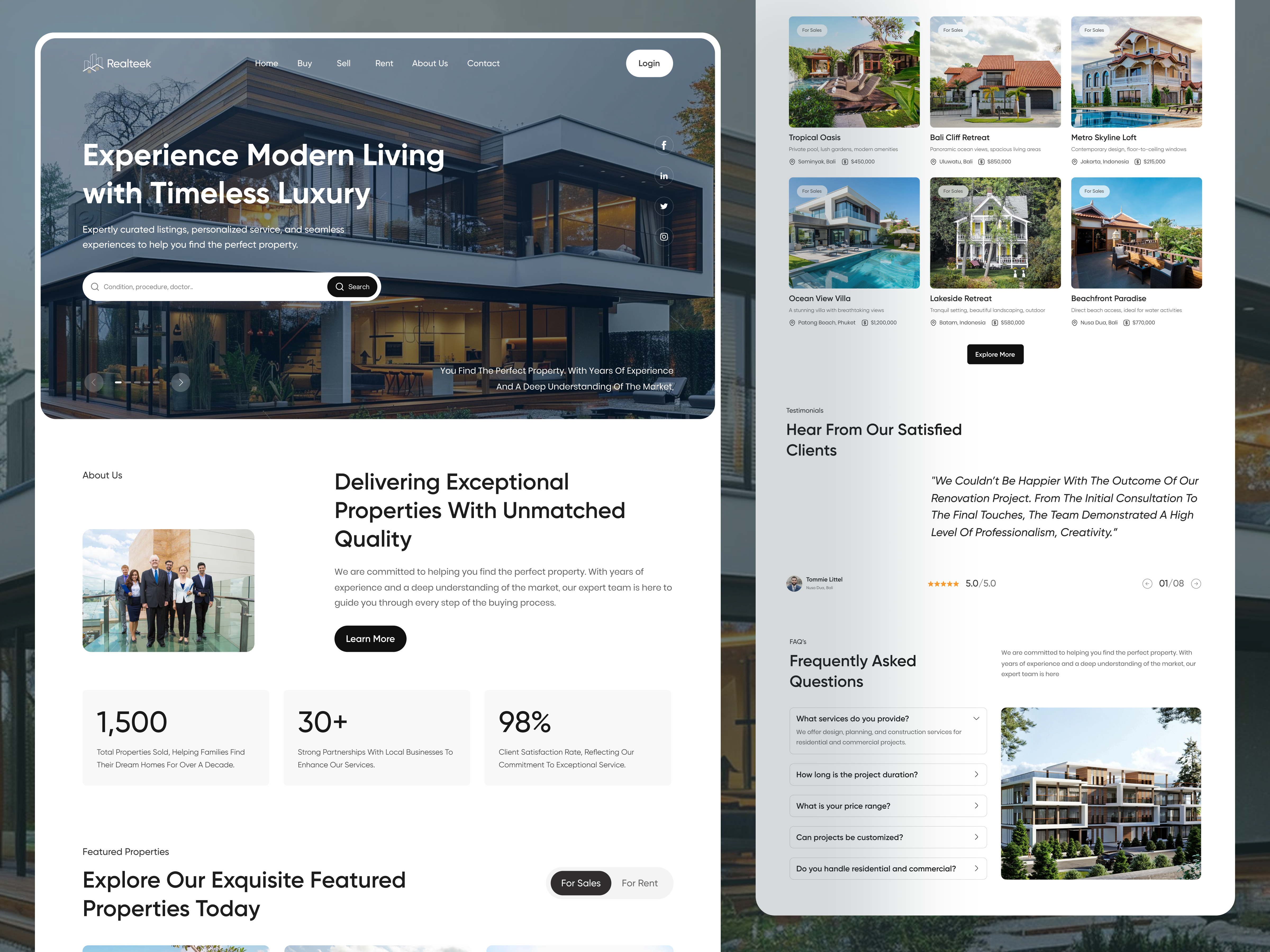 Real estate Landging page buy website clean ui delisas landing page landing page design modern ui property website real estate real estate landing page real estate website saas sale website sas ui ux web design website design