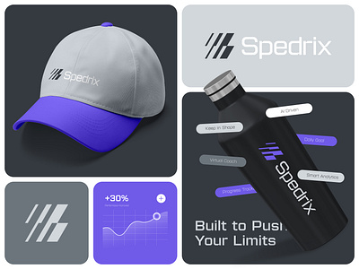 Data Driven, Performance Tracker, Fitness Assistant App Logo abstract logo analytics brand brand identity branding data driven fast fitness icon identity logo logo design modern logo monitoring performace smart sports tech tracker visual identity