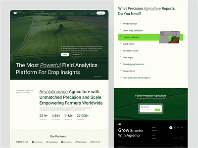 Agriculture Landing Page agency agriculture agriculture ui agro tech design ansaas clean deign feature fresh green home page innovation landing page minimalist smart farming uiux web web app web page website