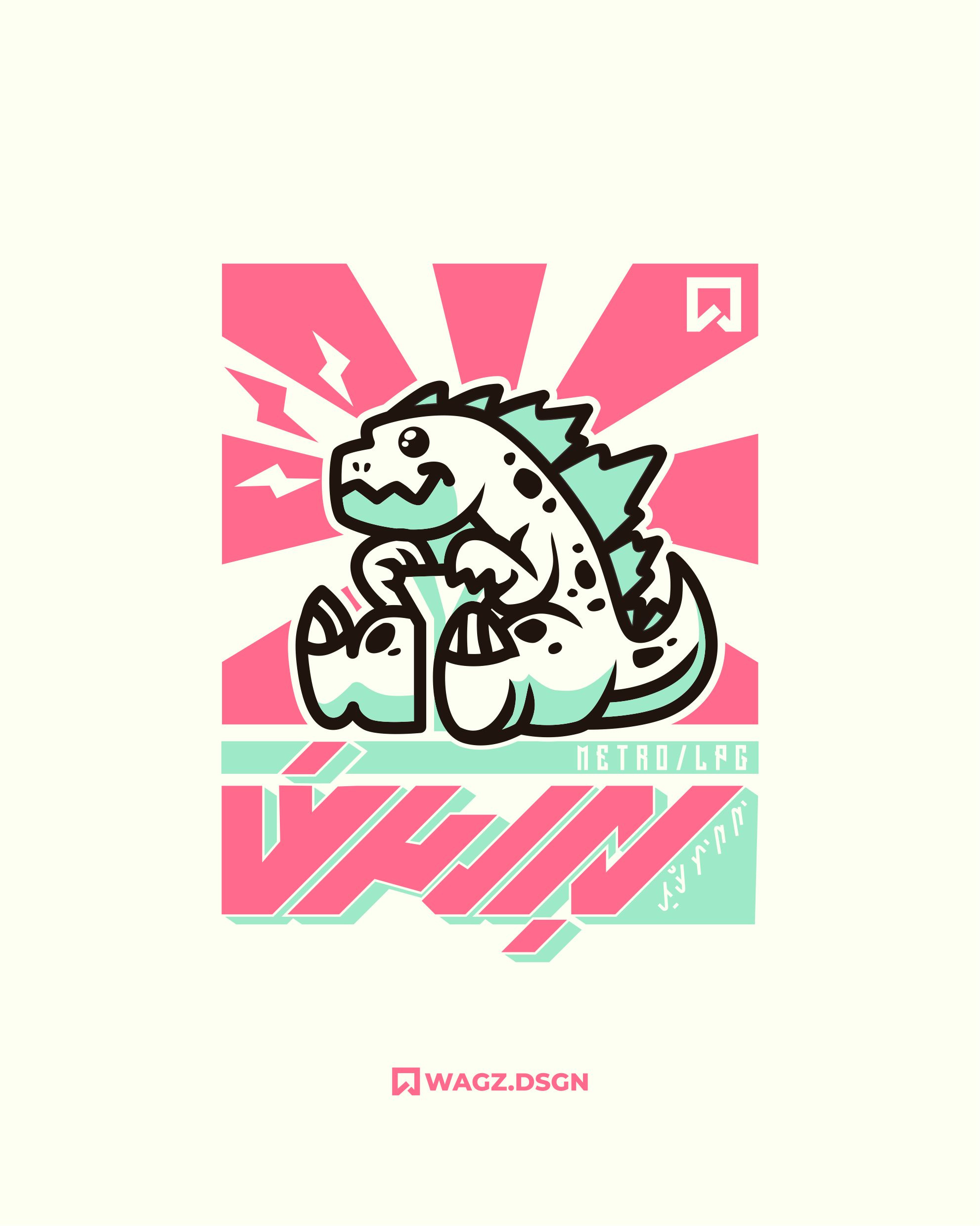 GODZILAMPUNG design godzilla gojira graphic design illustration logo mascot mascot logo monster monsterverse vector vector design