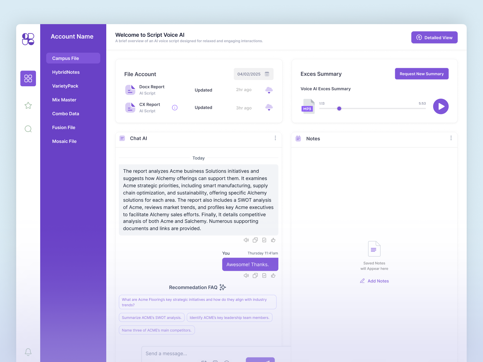 Example of Dashboard Interface Package