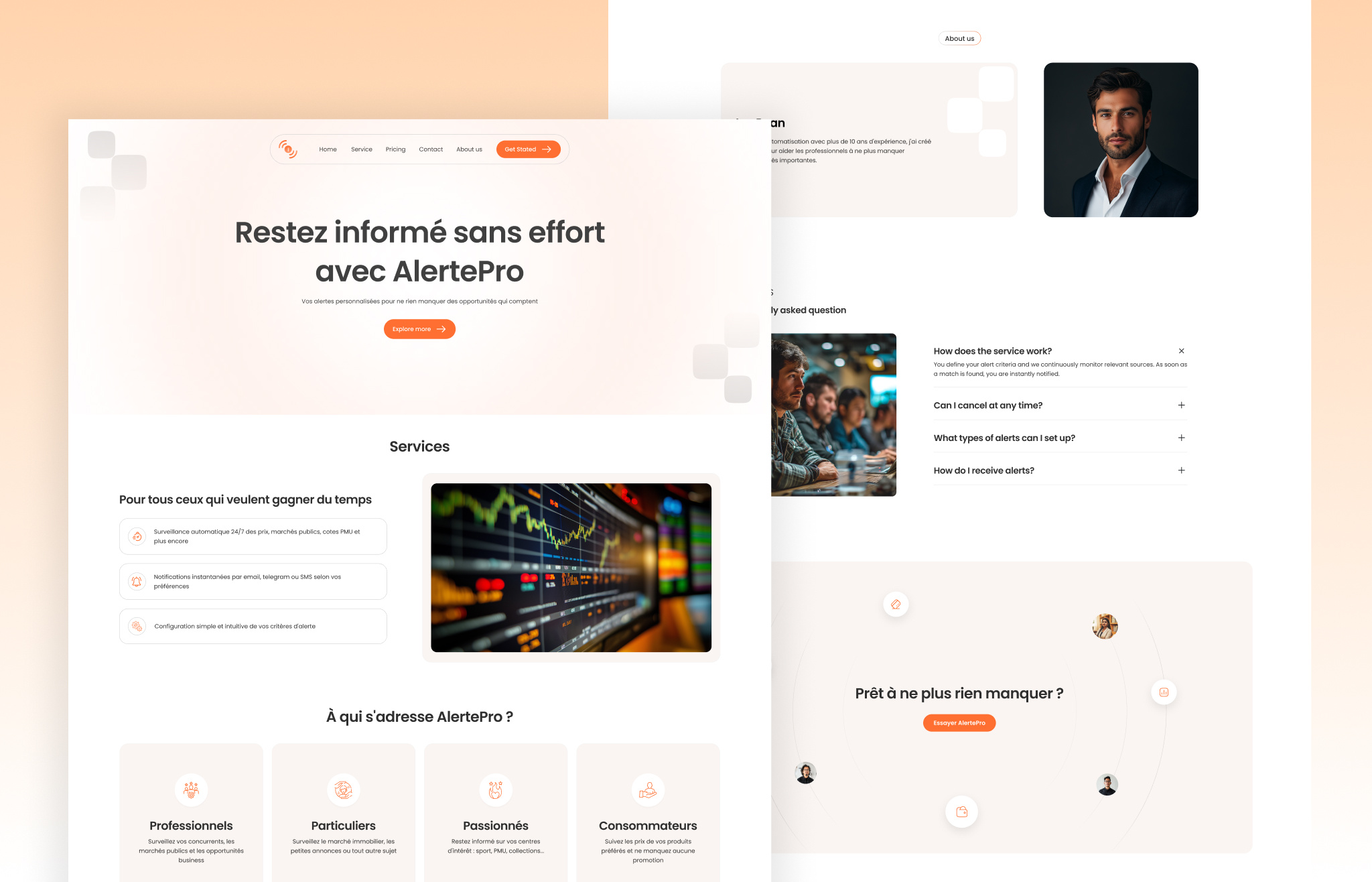 AlertePro – Smart Safety & Emergency alertepro landing page ui uidesign uiux uxdesign webdesign website ui