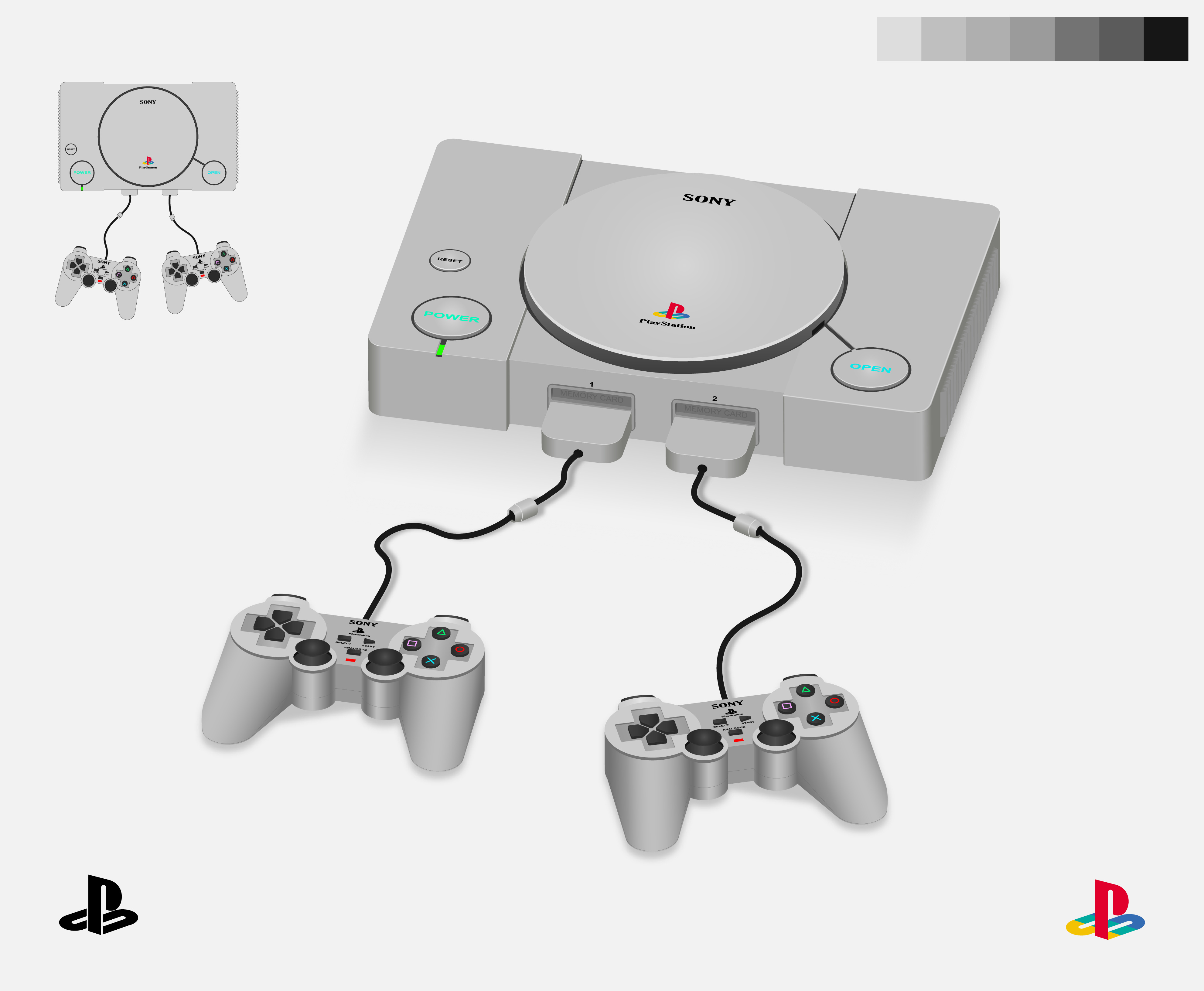 Play Stations gaming illustration play stations