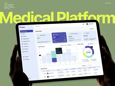 Medical Admin Platform │ UХ/UI Design │Dashboard app clean clinic crm dashboard design healthcare saas ui ux web