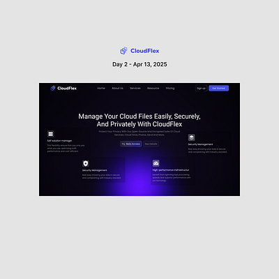 Cloudflex hero design ui uiux design web design website design