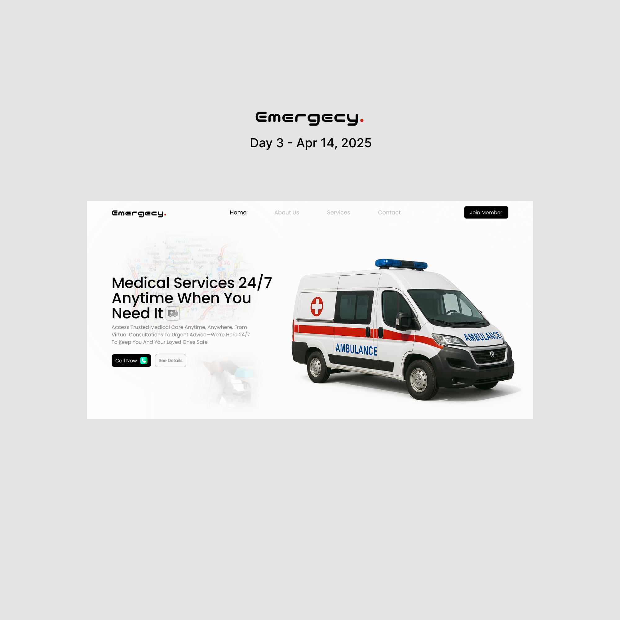 Emergency🚑 hero design ui web design