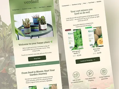 Verdant email design \ newsletter branding graphic design logo ui