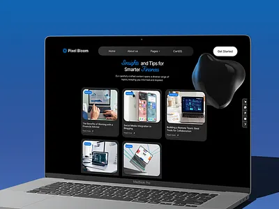 Pixel Bloom – Blog Page Design article blog blog archive blog card blog page blog section clean dark design landing page minimal saas blog saas desig saas design ui ux web webflow