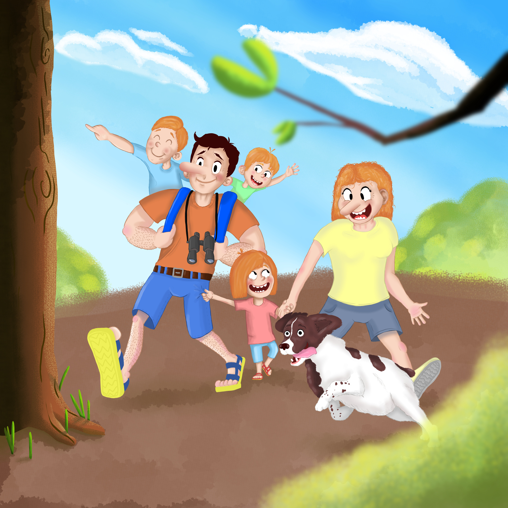 Summer 1990 art clipstudio drawing family forest happy holiday illustration summer vacation