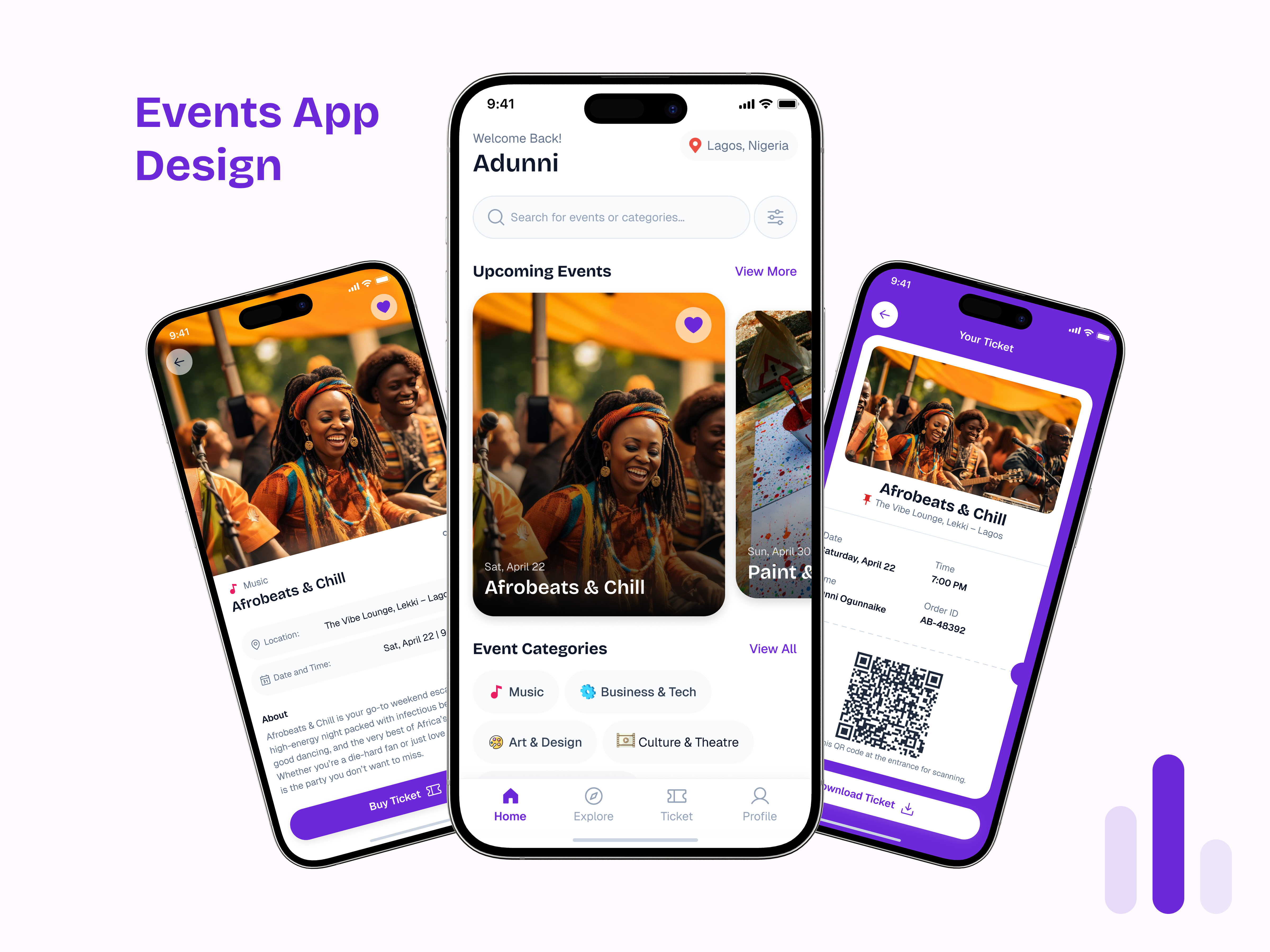 Events App Design android app app design application clean ui event app event view app events interface ios app live mobile design party ticket top mobile app ui ui design user interface ux ux design