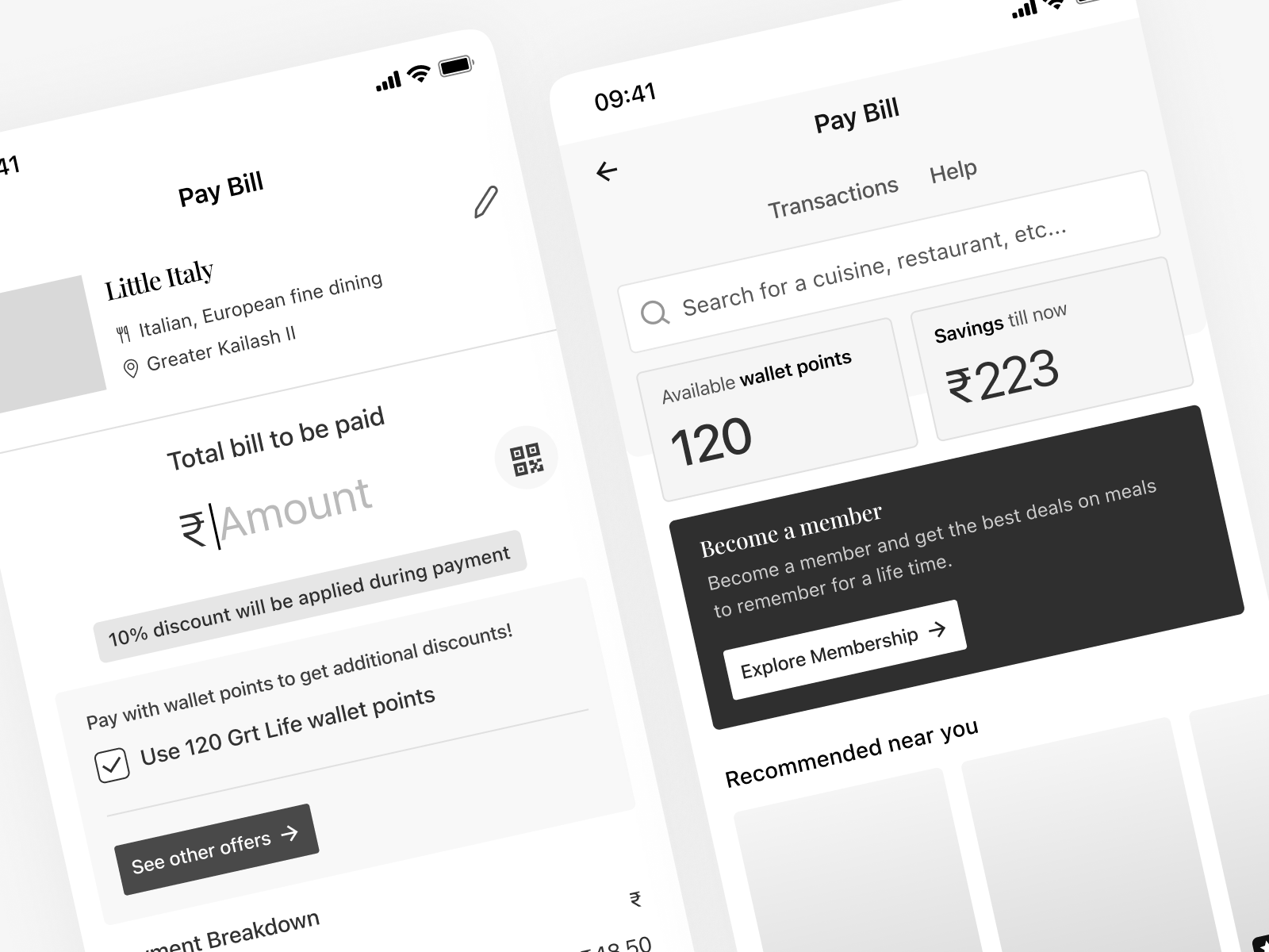 Dining App - Experience Design aesthetic design experience interaction design mobile design product design ui ui design ux ux design visual design