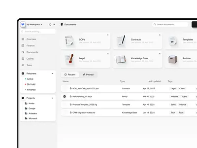 Document Manager dashboard docs document management manager organisation