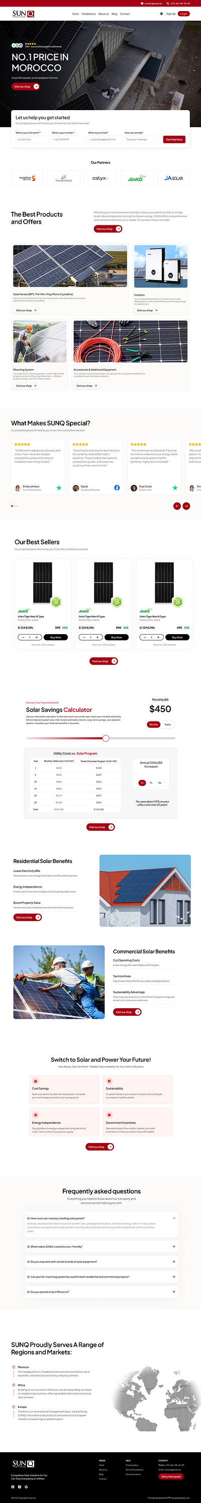 SunQ Solar - Website Design ui webdesign