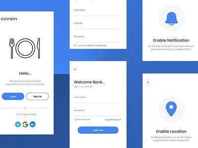 Login Register Screens Mobile apps access approval location access login mobile app notification access signup ui ux
