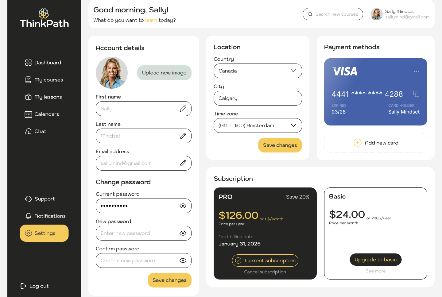 User Profile Dashboard — Learning Platform UI by Daria Pichugina on ...