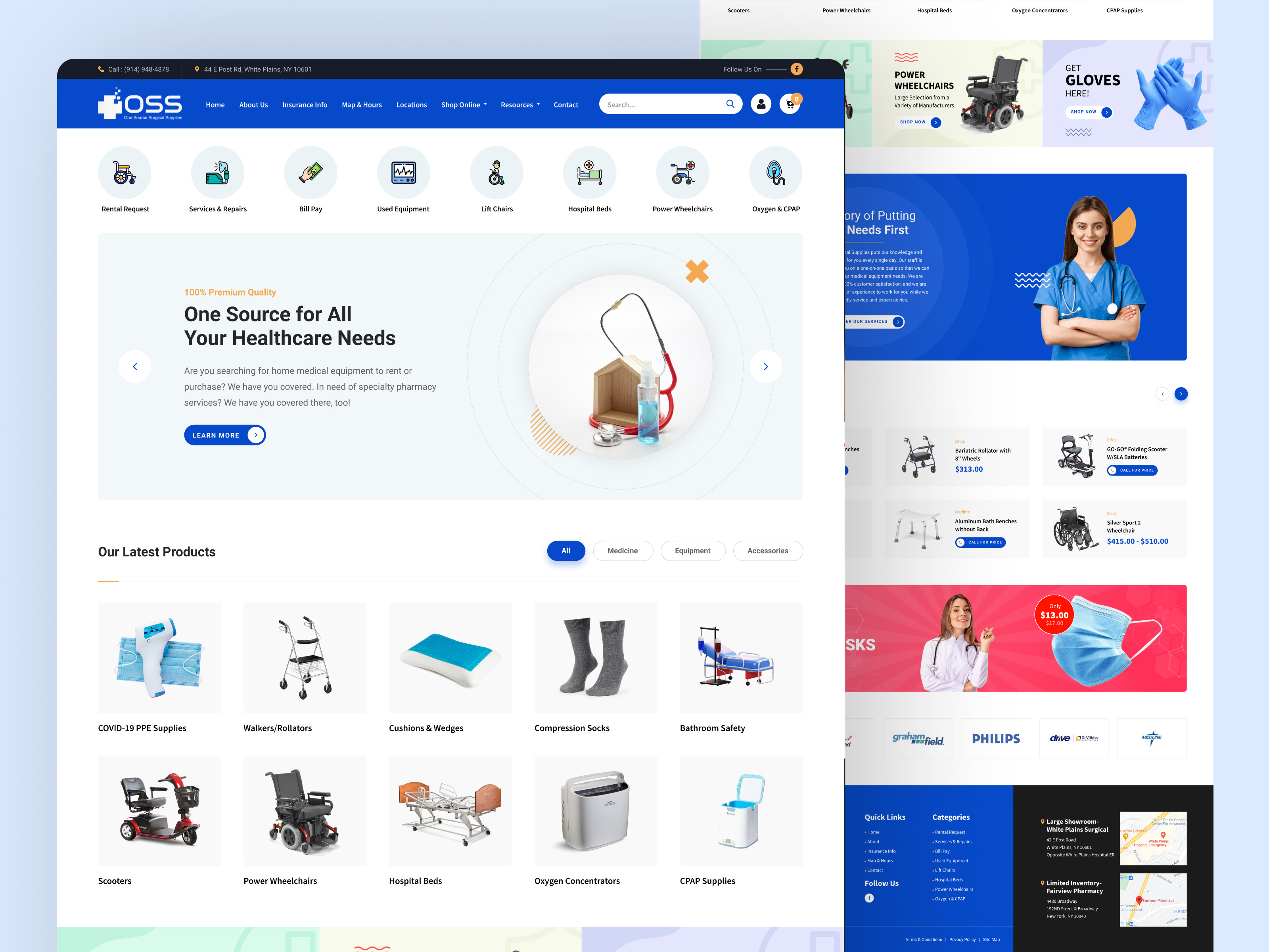 White Plains Surgical – E-commerce Website Redesign 💻🛒 ecommerceui figma medicalwebsite uidesign webredesign