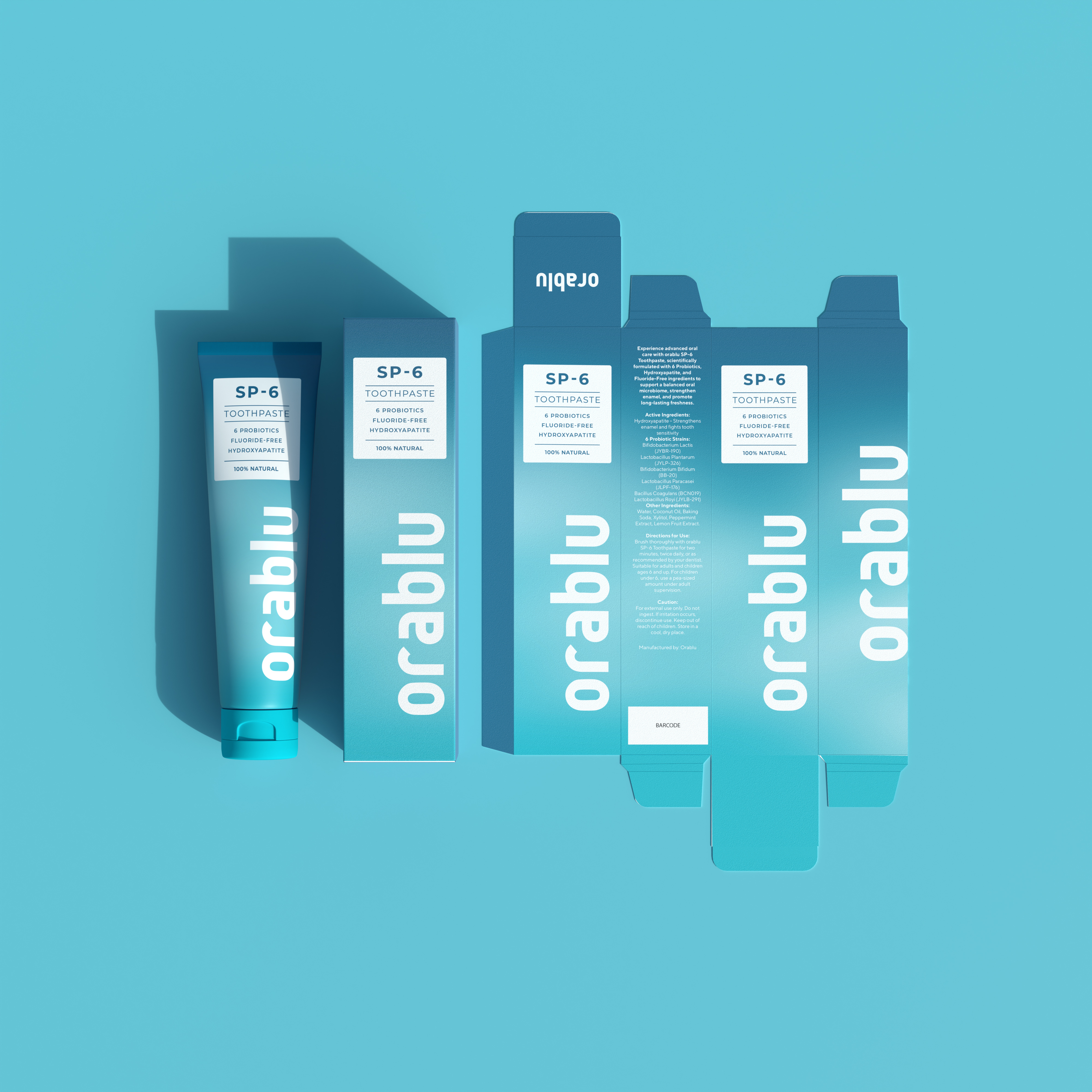 Toothpaste packaging for orablu branding cosmetic label design landing page logo orablu packaging print skincare toothpaste ui ux web design website