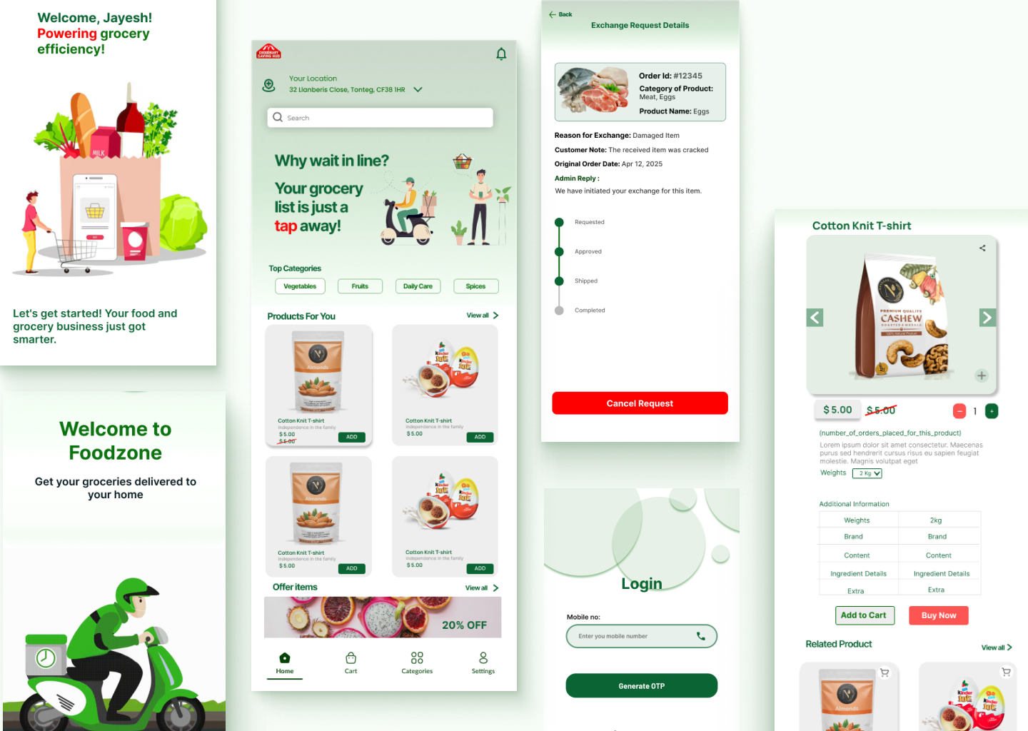 GroziGo - Grocery Application appcasestudy cleandesign designforusers designinspiration ecommerceapp figmadesign foodtech groceryapp grocerydelivery groceryui interactiondesign minimalui mobileappdesign mobileux modernappdesign productdesign smartshopping uiuxdesign userexperience userinterfacedesign