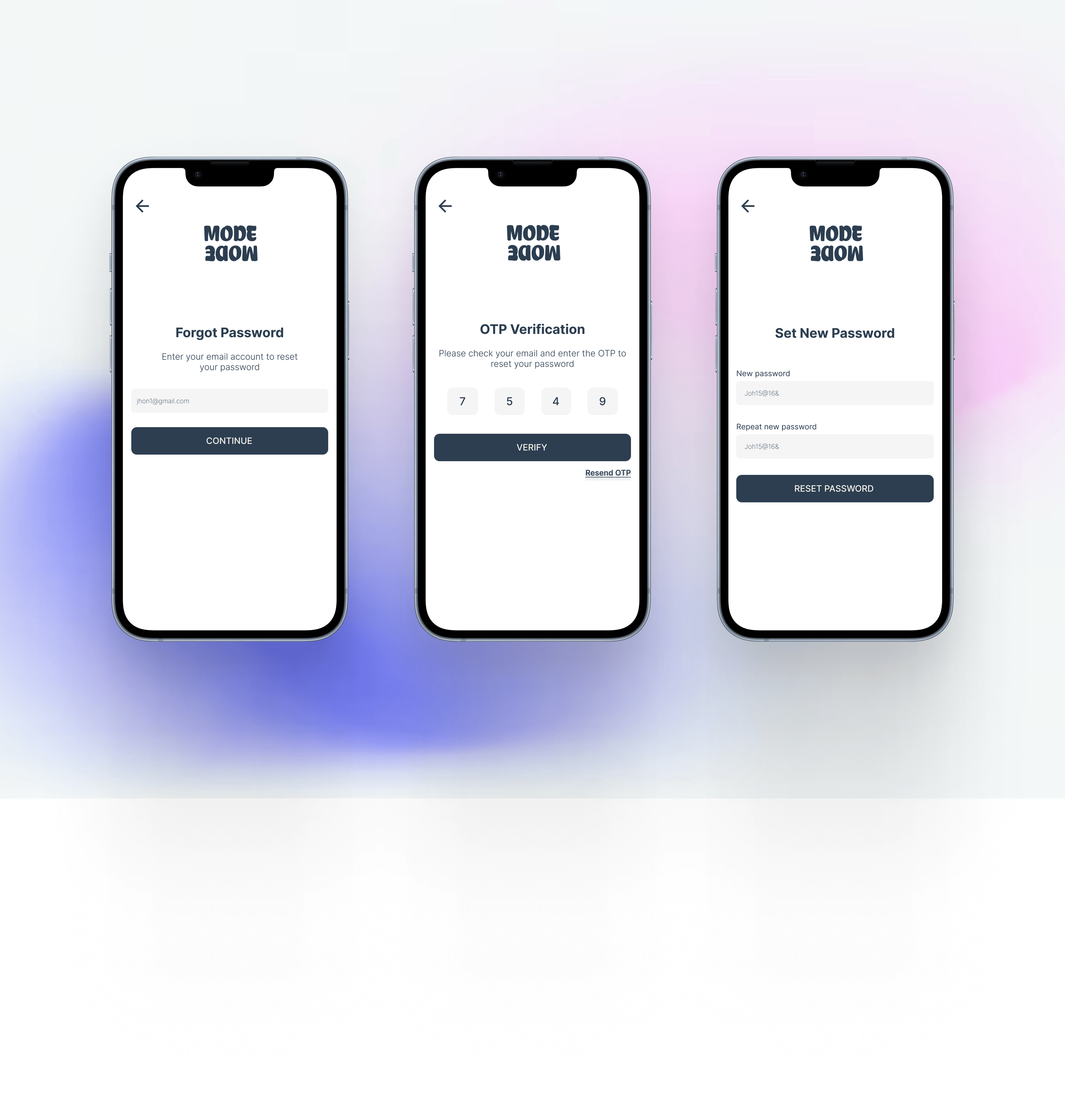 Conscious Fashion App (UI/UX Concept) app authflow branding design ec ecommerce fashionapp graphic design resetpassword ui ux