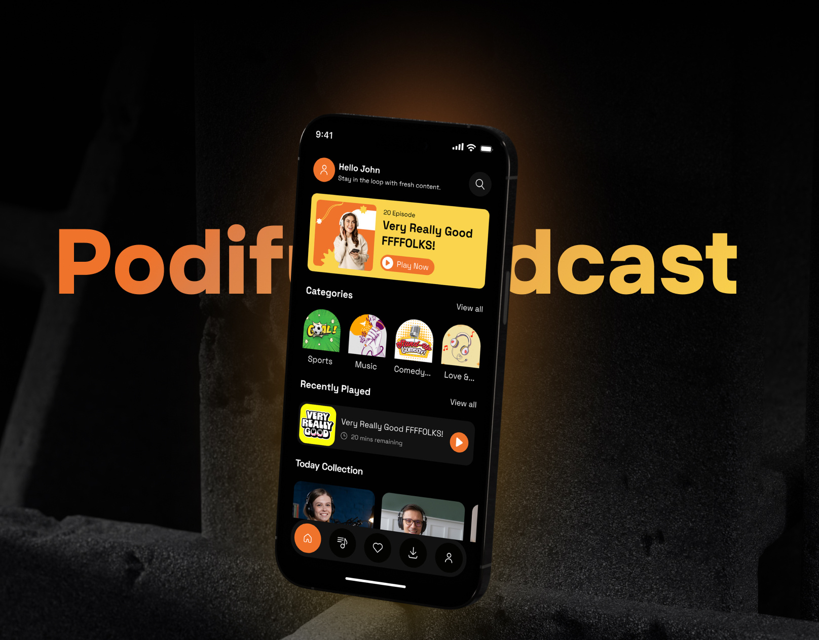 Podify - Podcast Mobile App app interface darkdesign iosapp minimalist mobile app design mobile design mobile ui modern app ui modern ui music app podcast spotify ui design