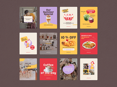 Instagram posts for Palette Café brand branding café shop canva coffee coffee shop creativity food and drinks graphic design instagram instagram post marketing social media social media design social media post