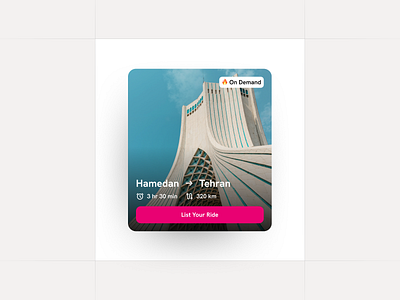 Ride Listing Confirmation booking branding card card ui clean design graphic design iran logo nepal ride sharing share thumbnail ui ui card ui design ux vector