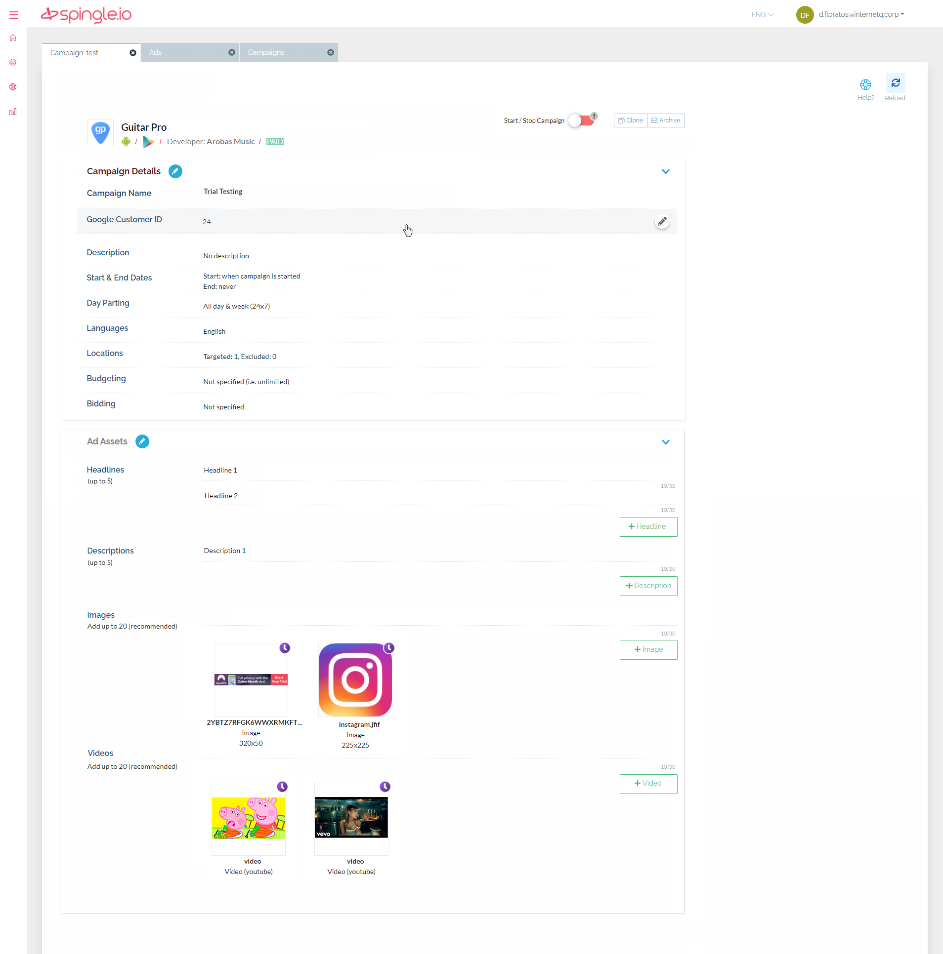 SaaS - Campaign Main page callout dashboard popup saas