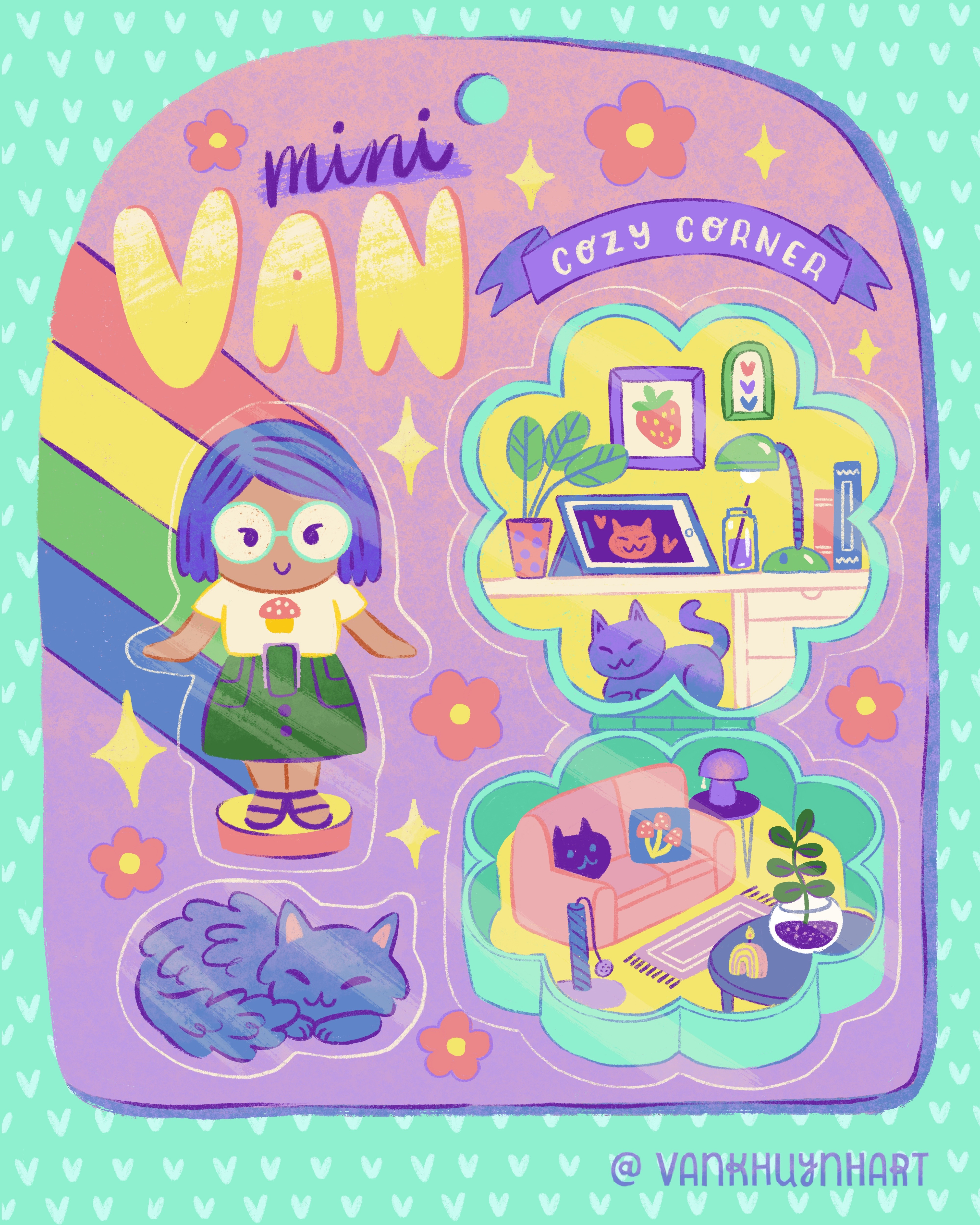 Mini Van Cozy Corner Toy Pack art artwork character art character illustration digital art digital illustration illustration procreate