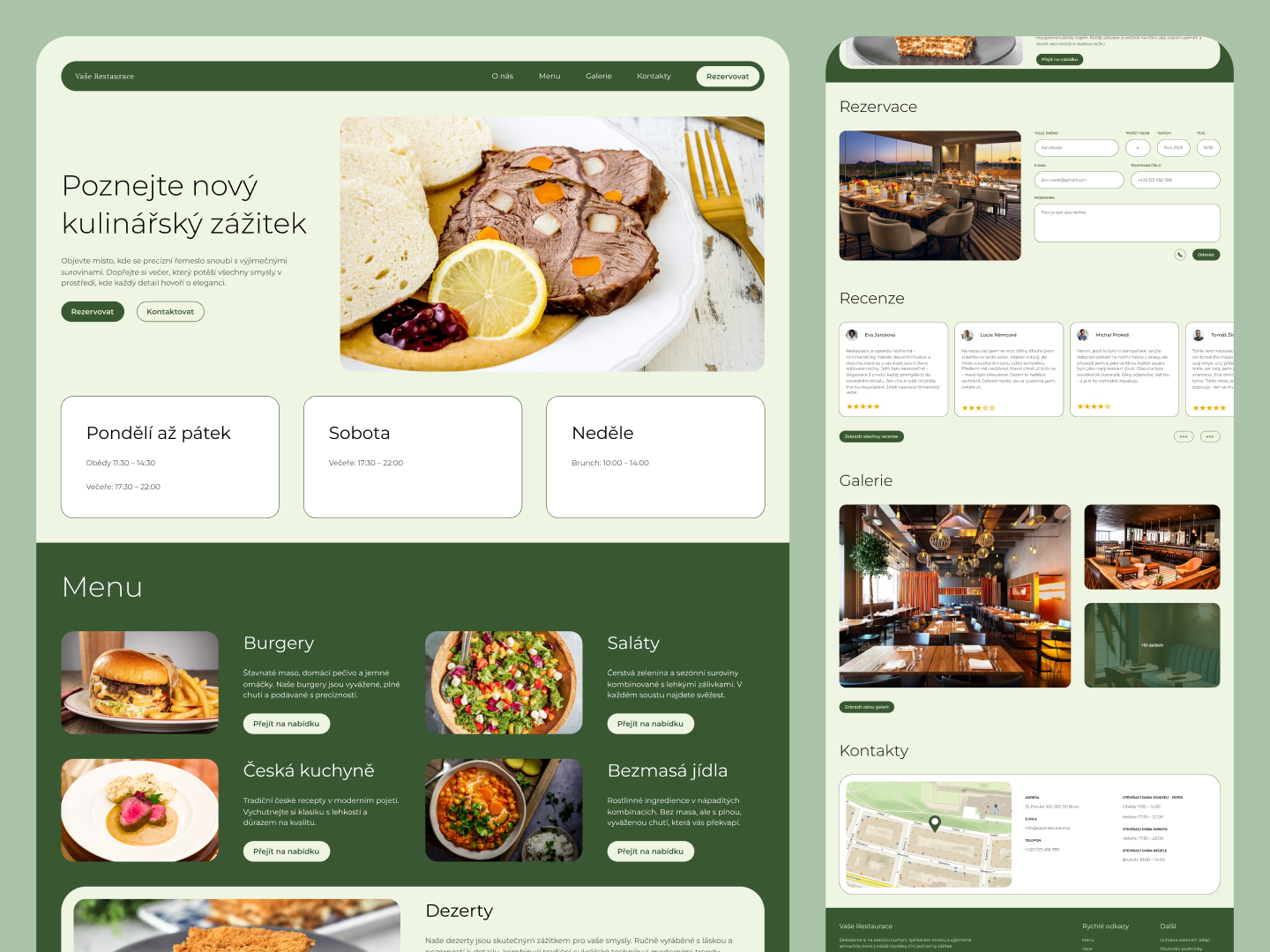 Luxury restaurant website clean design drink food graphic design green luxury menu minimalist restaurant ui web website white