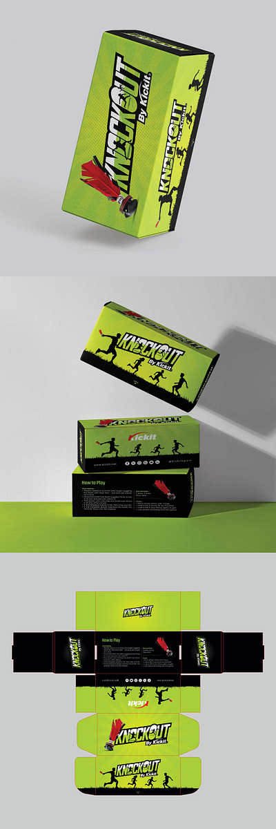 Knockout Packaging Design – Energy, Motion, and Bold Impact packaging mockup