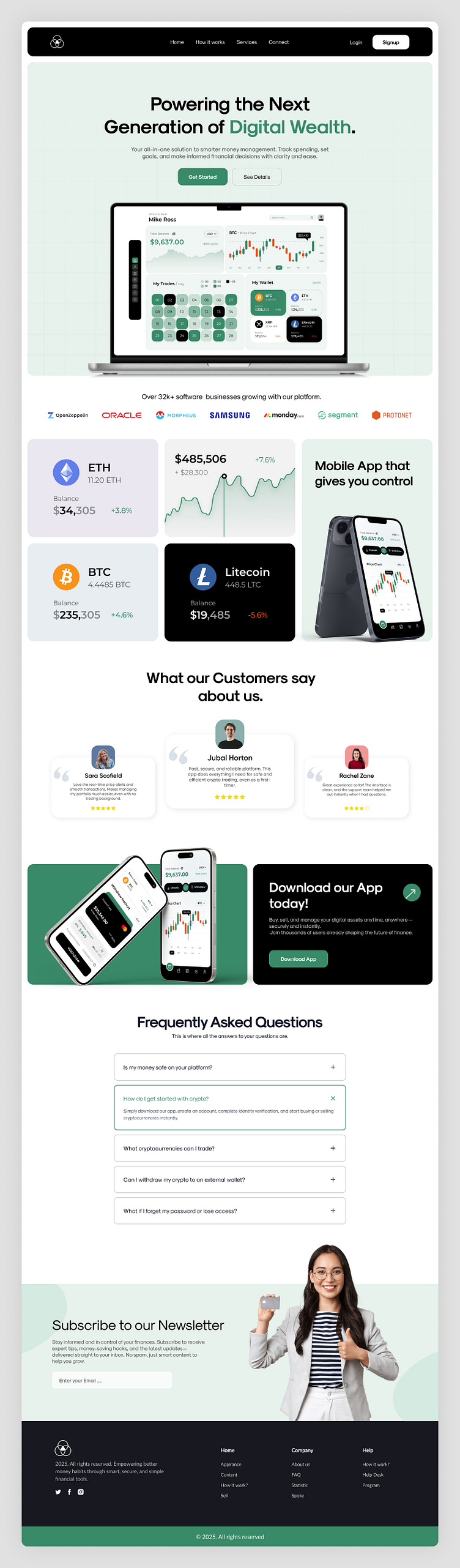 Crypto Landing Page by Muhammad Ali for Upnow Studio on Dribbble