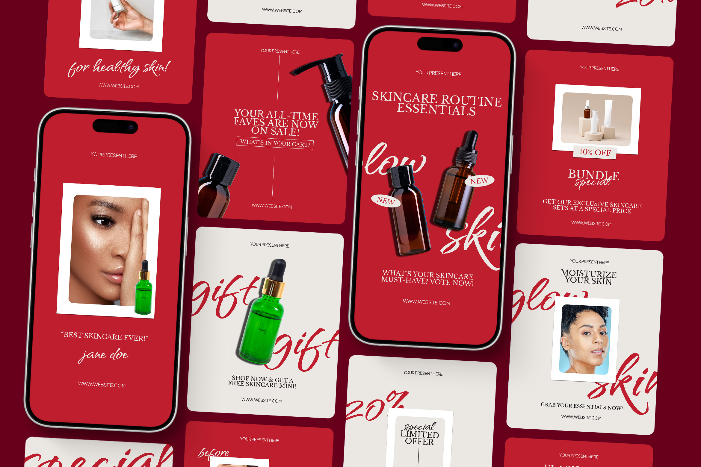 Skincare Sale Instagram Templates - Buni beauty cosmetic graphic design instagram instagram post instagram story instagram template post product promotion sale skincare social media social media template story