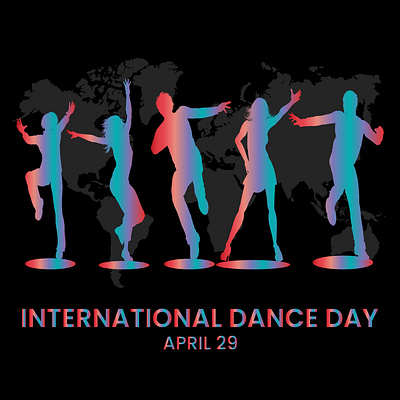 INTERNATIONAL DANCE DAY 29 april adobe illustrator animation beautifull boys and girls branding colourfull couple dance dance design graphic design illustration international dance day logo vector world