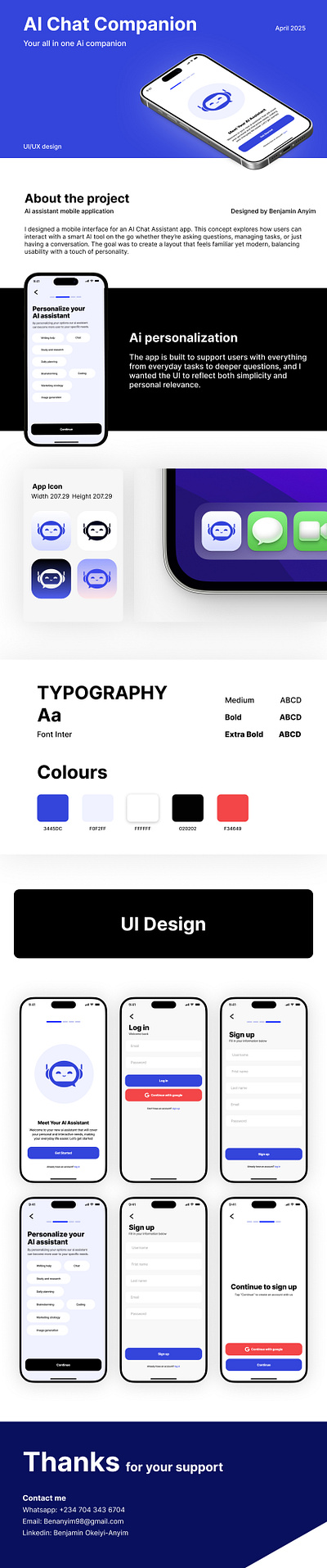 Ai Chat assistant Mobile application graphic design ui