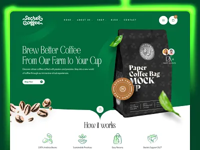 Coffee Landing Page Concept 2025 coffee coffee landing design landing page ui ux web
